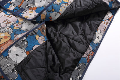 Jacquard Quilted Polo Collar Jacket Men