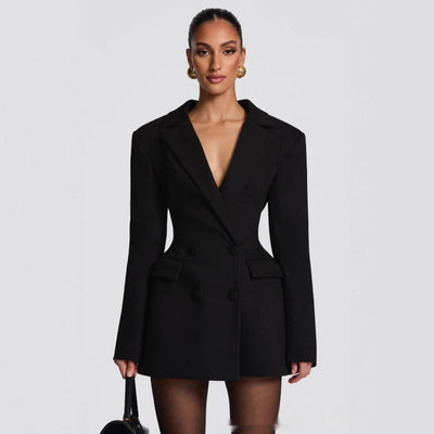 Lapel Slimming Long Sleeve Skirt Suit