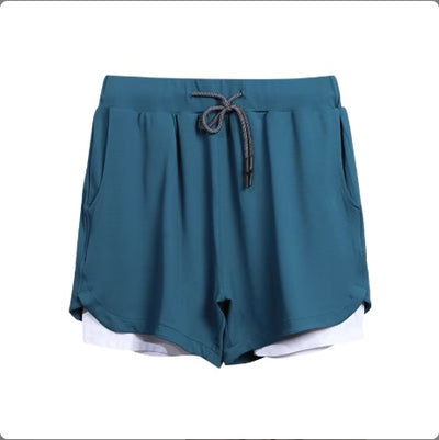 Gym Clothing Men Quick Dry 2 In 1 Gym Shorts Men Polyester Spandex Breathable Shorts Men Liner Running Fitness Shorts