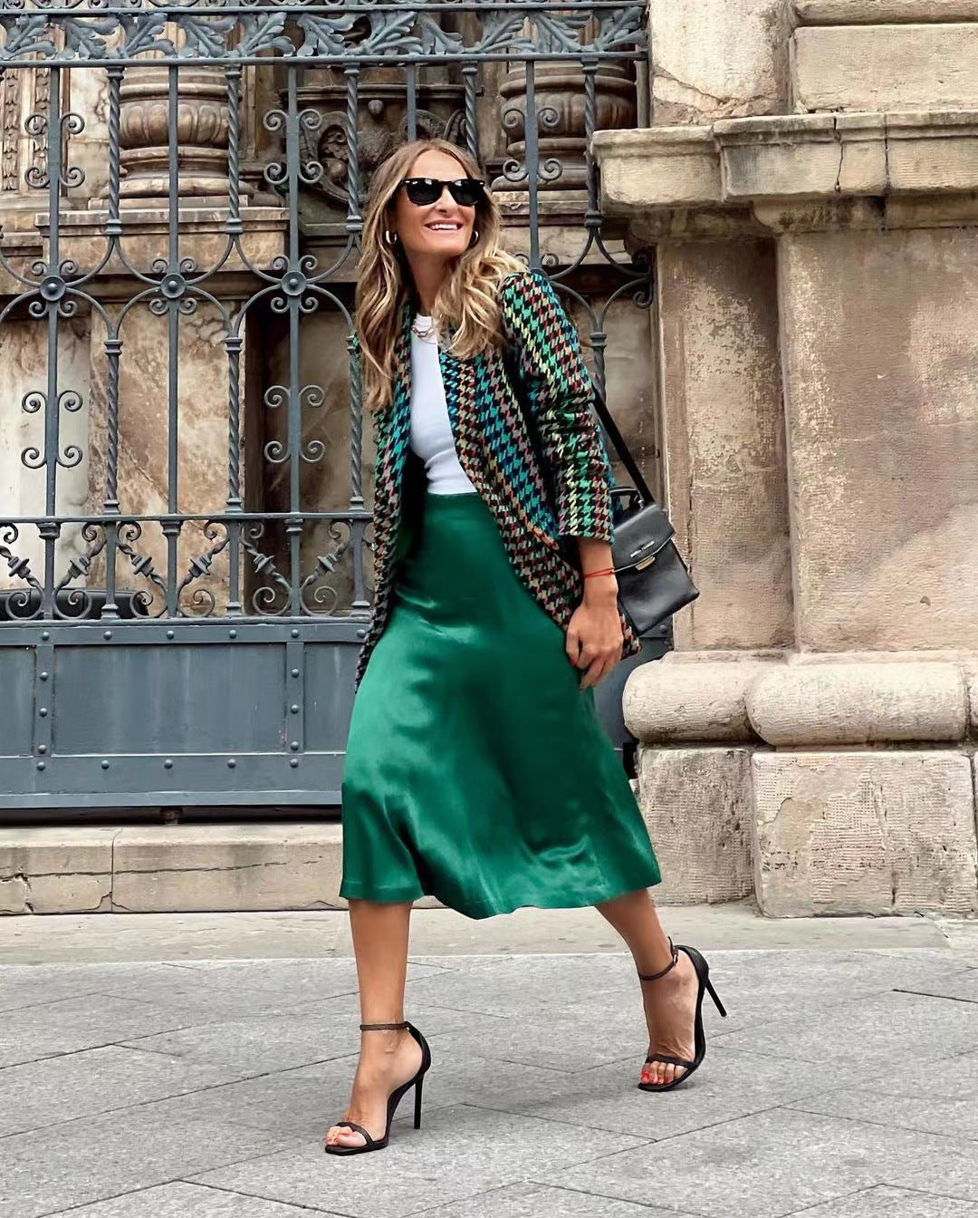 Houndstooth Loose Suit Jacket Women