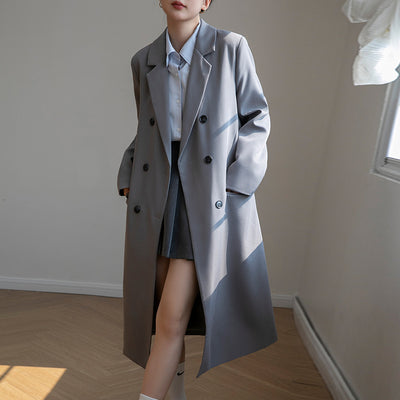 Brown Long Suit Jacket Women's Loose High-grade Temperament