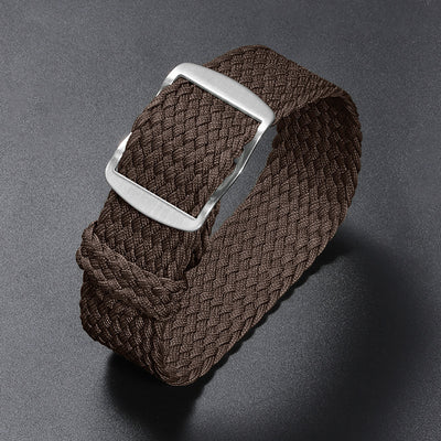 Woven Nylon Watchband Pieces Over Canvas Watch Strap