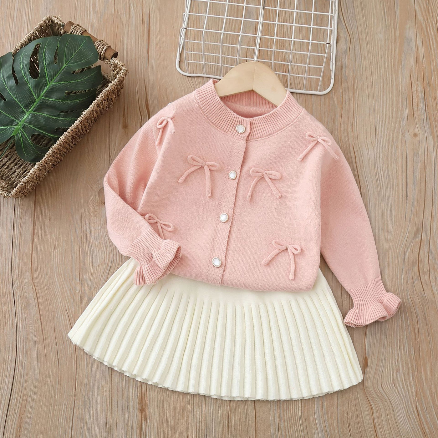 Kids' Sweater Suit Autumn Style Solid Color