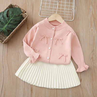 Kids' Sweater Suit Autumn Style Solid Color