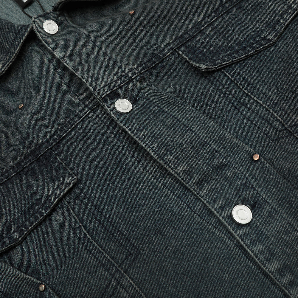 Punk Distressed Denim Jacket Coat Men