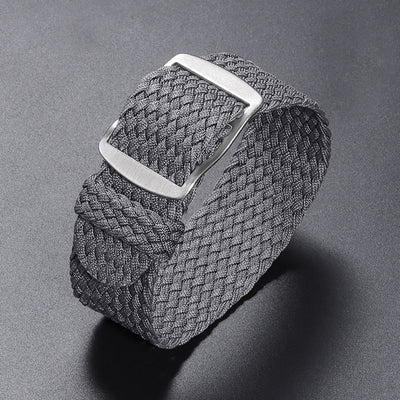 Woven Nylon Watchband Pieces Over Canvas Watch Strap