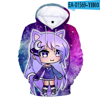 Adult kids 3D color printing hooded sweater