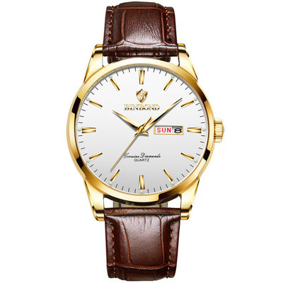 Double Calendar Waterproof Quartz Watch Men