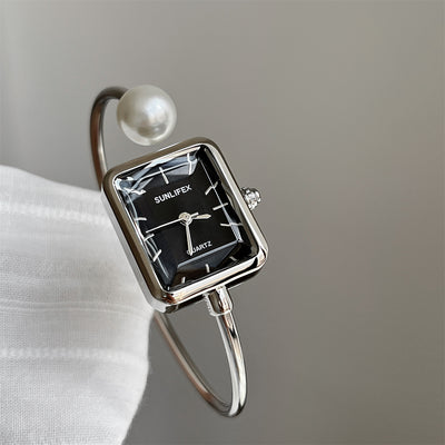 Gold Square Pearl Women's Light Luxury Exquisite Bracelet Watch
