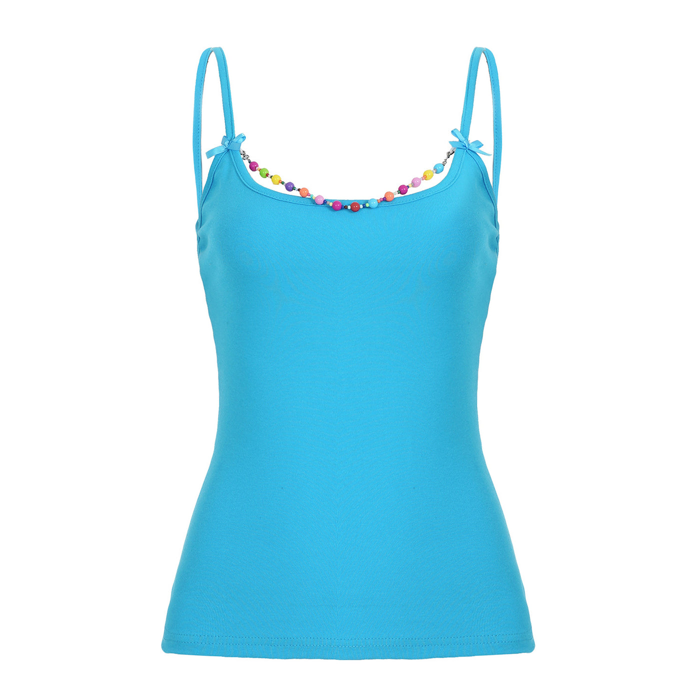 Summer Girl Dopamine Color Beaded Bow Small Sling Sexy All-matching Top