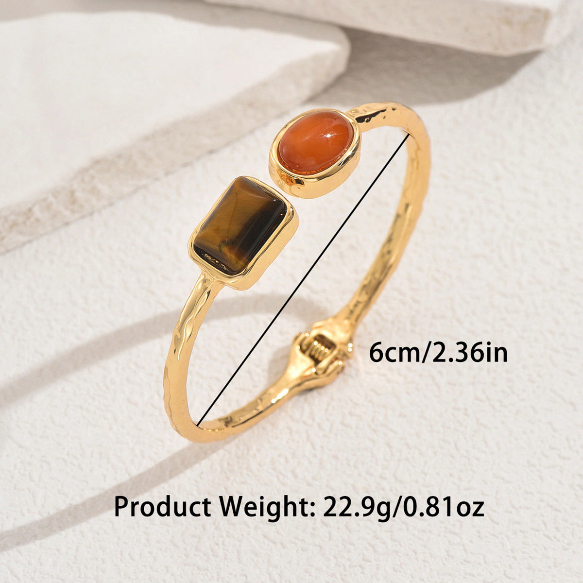 Bracelet Geometric Inlaid Gem Opening
