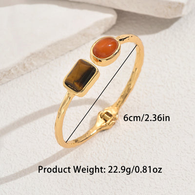 Bracelet Geometric Inlaid Gem Opening