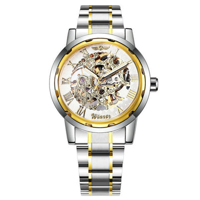 Business Leisure Hollow-out Room Gold Mechanical Watch