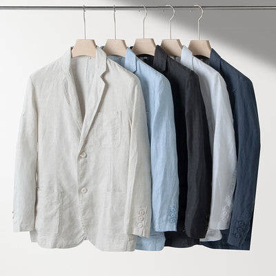 Men's Linen Suit Jacket Casual Small Suit Loose Casual Clothes