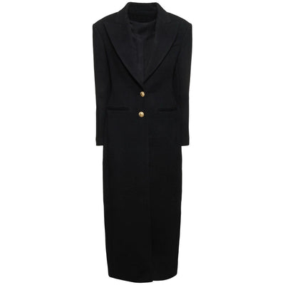 Elegant And Capable Slim-fit Single-row Two-button Women's Extended Coat