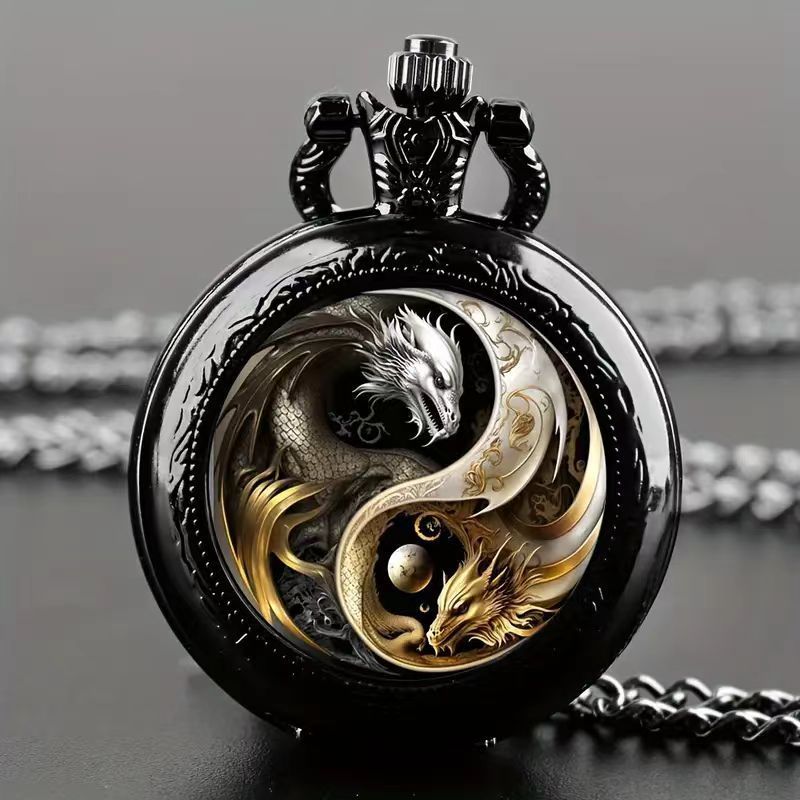 Color Pattern Medium Pocket Watch For Men And Women