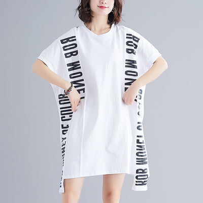 Letter Print Bat Midi Dress On Both Sides