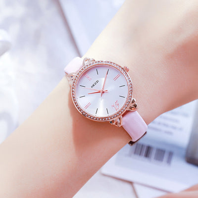 Women's Diamond-embedded Simple Elegant Belt Quartz Waterproof Watch