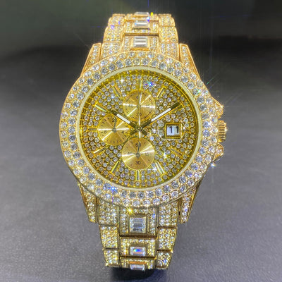Men's Live Fashion And Fully-jewelled Calendar Quartz Watch