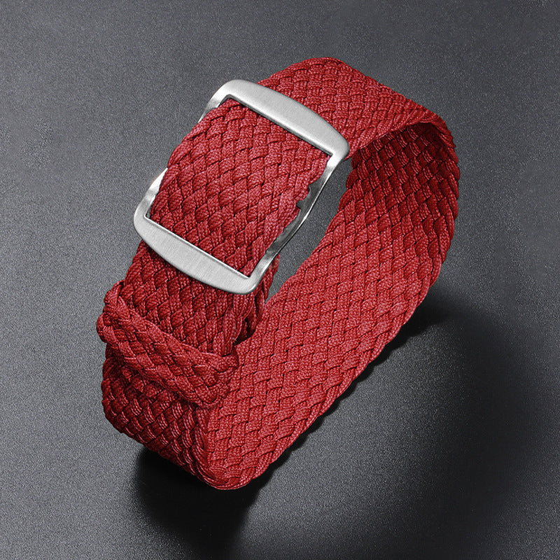 Woven Nylon Watchband Pieces Over Canvas Watch Strap