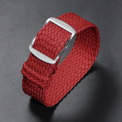 Woven Nylon Watchband Pieces Over Canvas Watch Strap