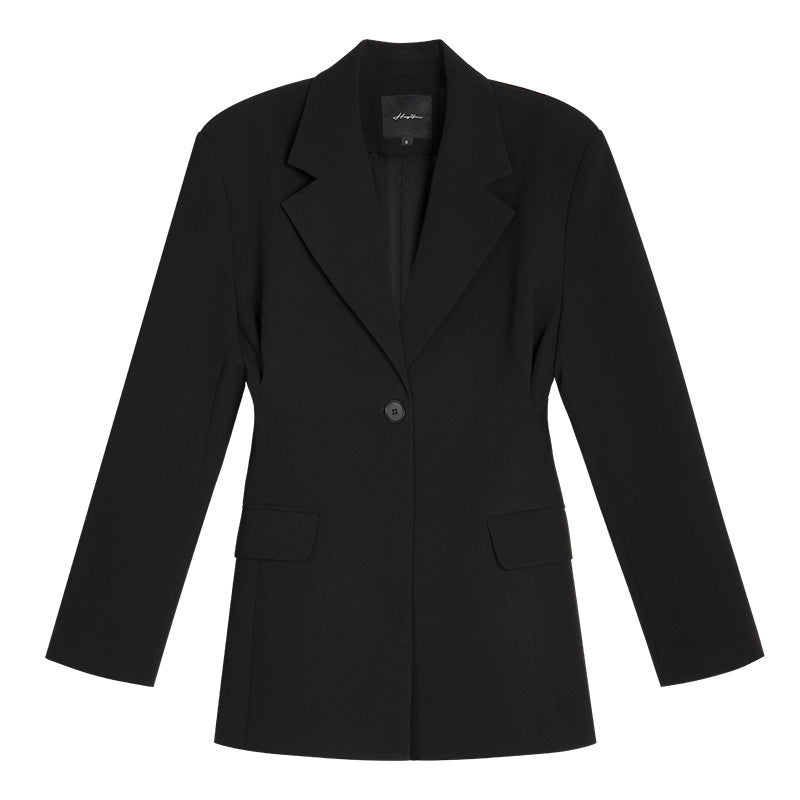 Slim-fit Black Suit Jacket Women's Design Sense Niche