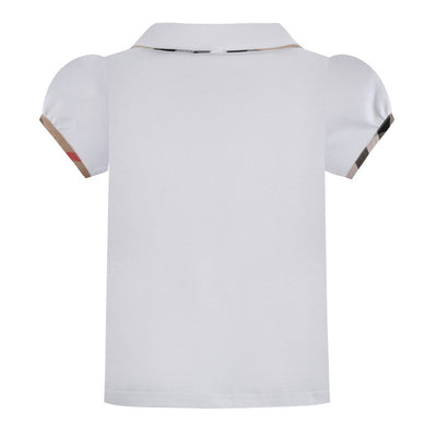 Contrast Check Lapel Short Sleeve Kids Shirt