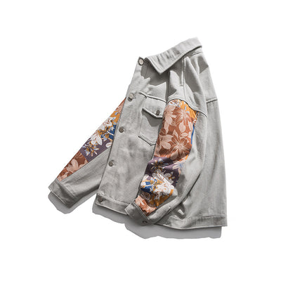 Spring Japanese Casual Color Matching Lapel Jacket Men's Retro Jacket Jacket Men