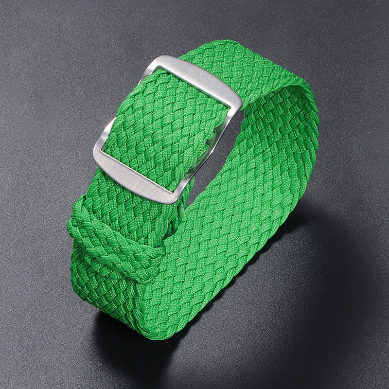 Woven Nylon Watchband Pieces Over Canvas Watch Strap
