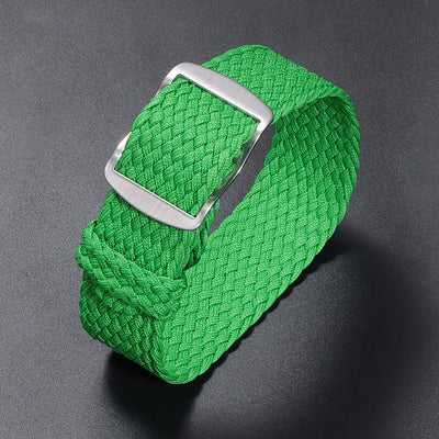 Woven Nylon Watchband Pieces Over Canvas Watch Strap