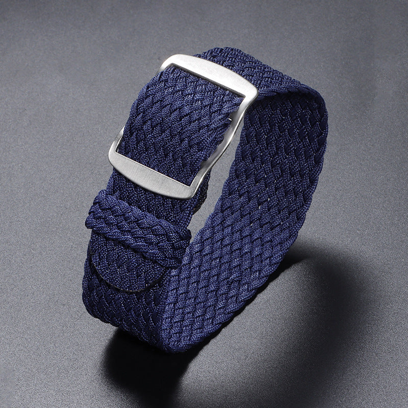 Woven Nylon Watchband Pieces Over Canvas Watch Strap