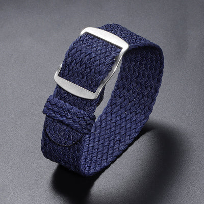 Woven Nylon Watchband Pieces Over Canvas Watch Strap