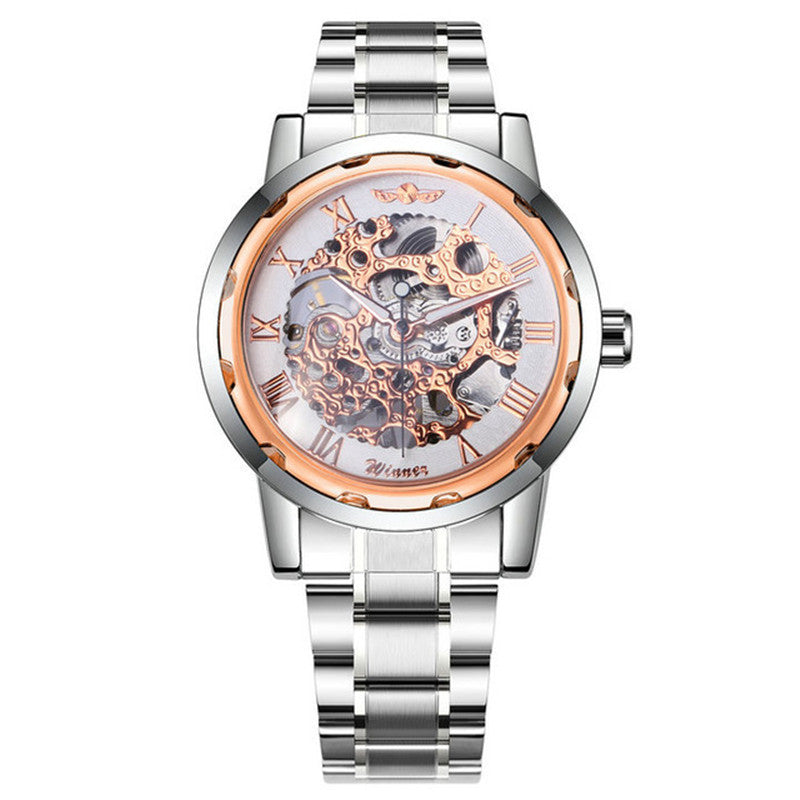 Business Leisure Hollow-out Room Gold Mechanical Watch
