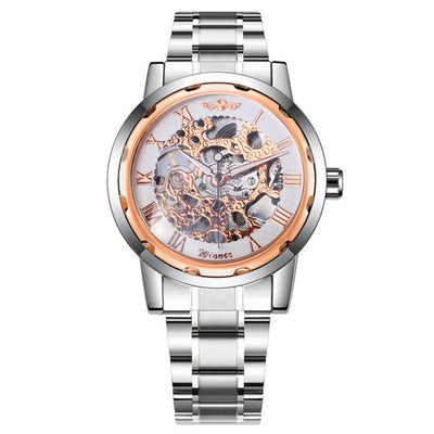 Business Leisure Hollow-out Room Gold Mechanical Watch