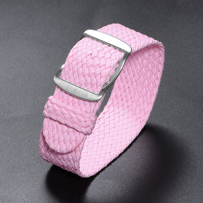 Woven Nylon Watchband Pieces Over Canvas Watch Strap