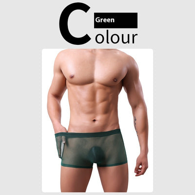 Daily Disposable See-through Nude Feel Lightweight Breathable Elastic Low Waist Boxer Briefs