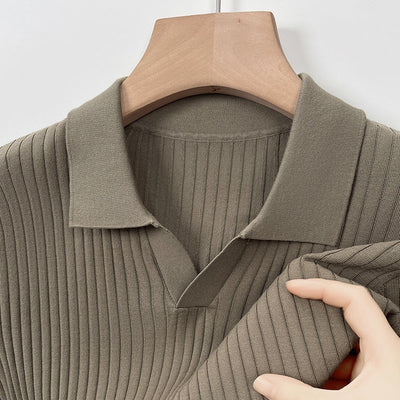 Mulberry Silk T-shirt Men's Short-sleeved Lapel High-end Casual Business