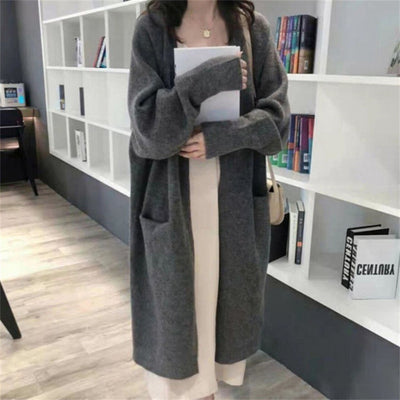 Women's Blue Sweater Fashionable Loose Outer Wear