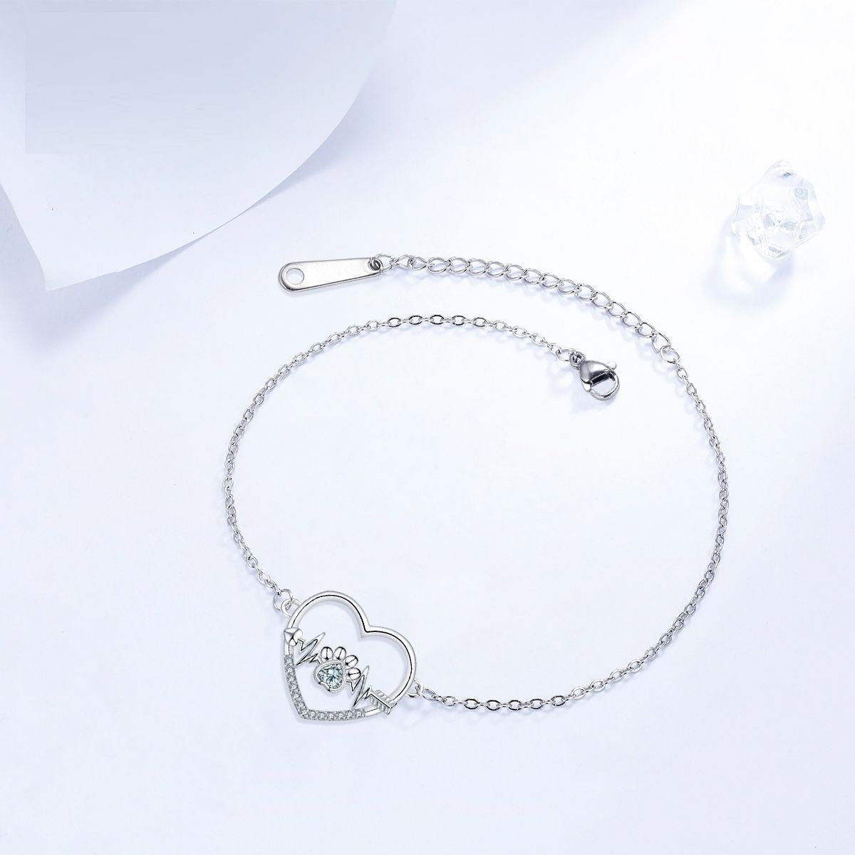 European And American Cat Footprints Bracelet High Sense Female With Hearts Dog Paw Bracelet Female