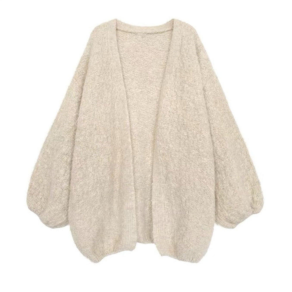 Soft Glutinous Idle Style Dinified Sweater Coat Women Loose Plus Size Women