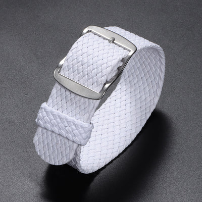 Woven Nylon Watchband Pieces Over Canvas Watch Strap