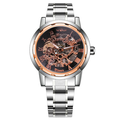 Business Leisure Hollow-out Room Gold Mechanical Watch