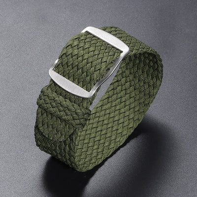 Woven Nylon Watchband Pieces Over Canvas Watch Strap