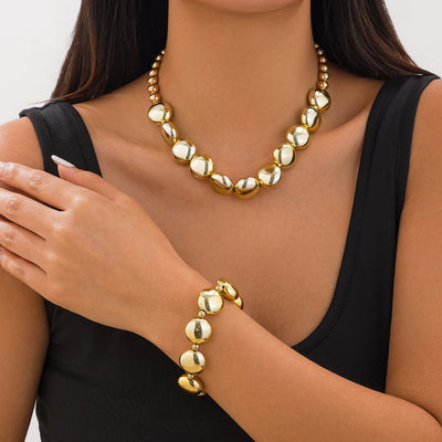 Retro Exaggerated Irregular CCB Beaded Necklace Personality