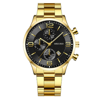 Fashion Numbers Three-eye Calendar Men's Watch